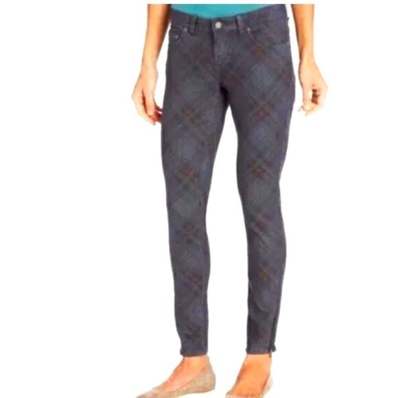 Prana Plaid Ankle Zip Jeans size 0 - Picture 1 of 9